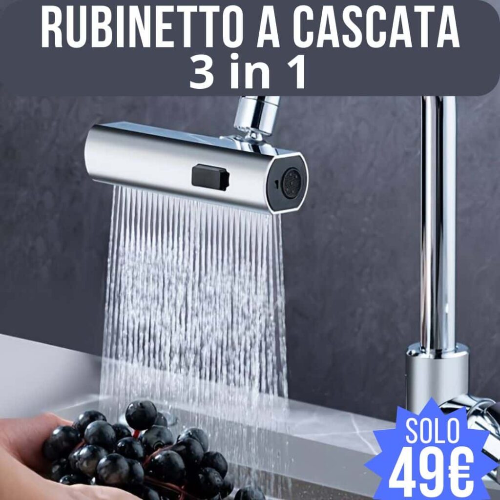 Rubinetto a cascata con funzione di lavaggio e filtraggio.