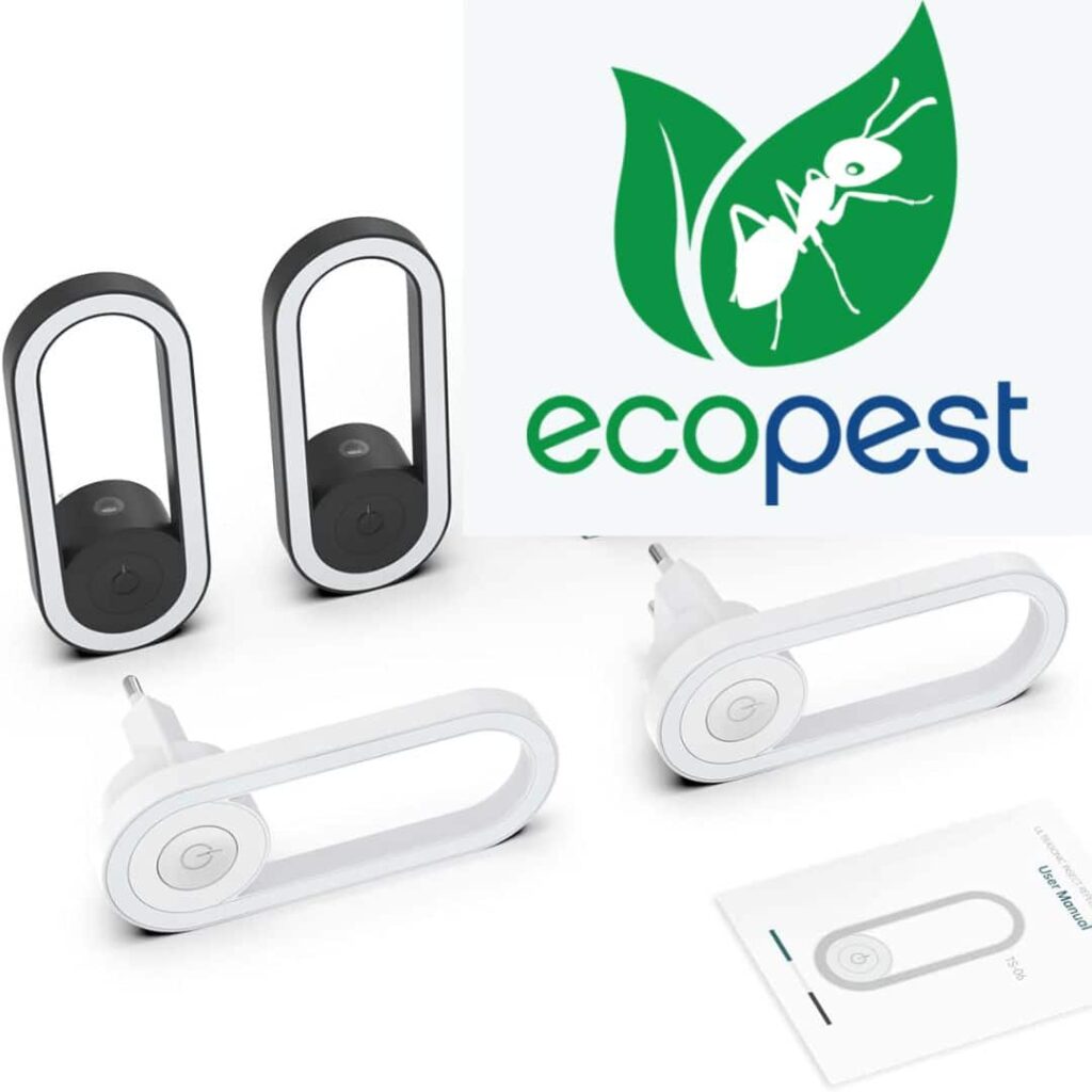 Repellente elettronico contro insetti e roditori con design moderno.