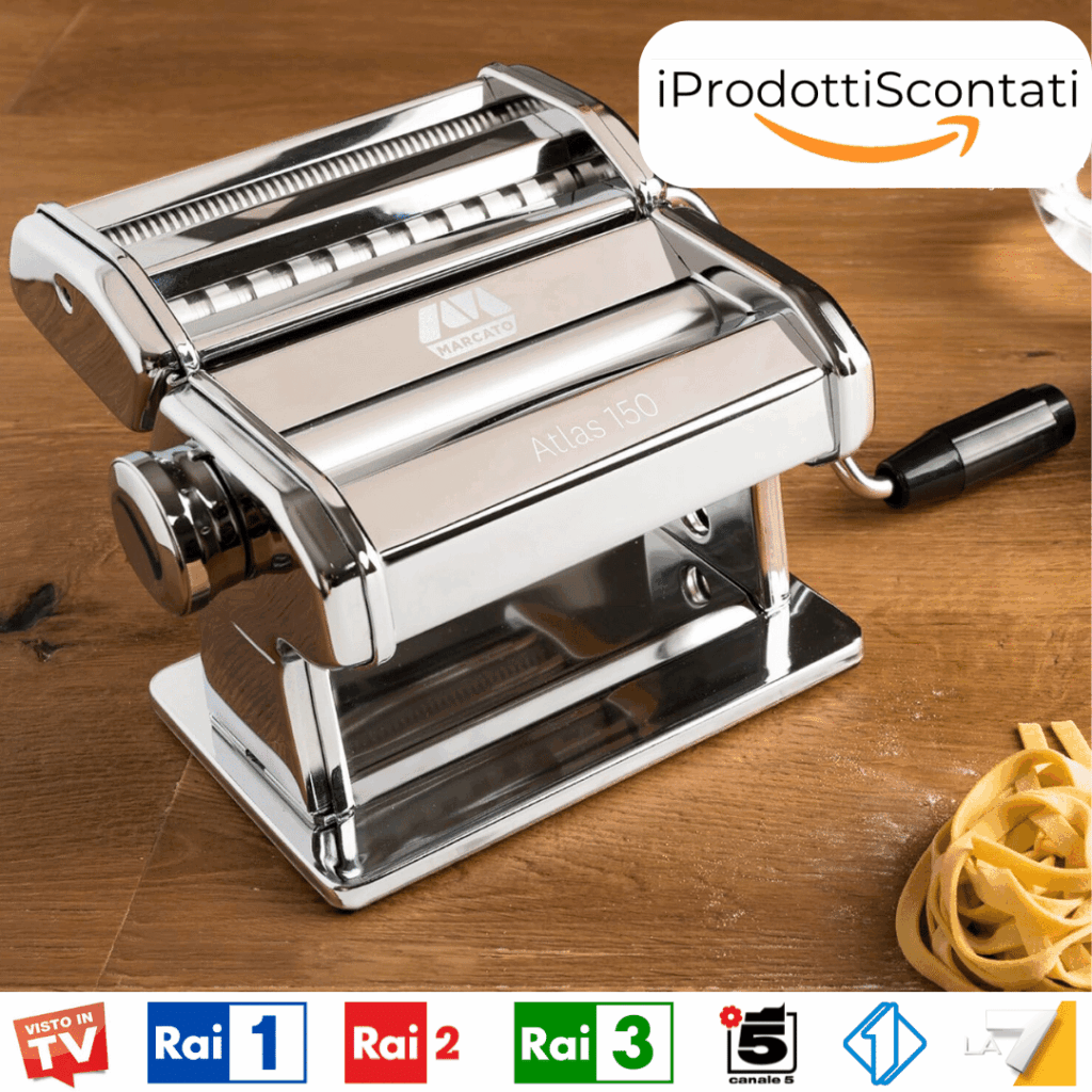 Macchina per pasta e ravioli in acciaio inox, utensile da cucina professionale.