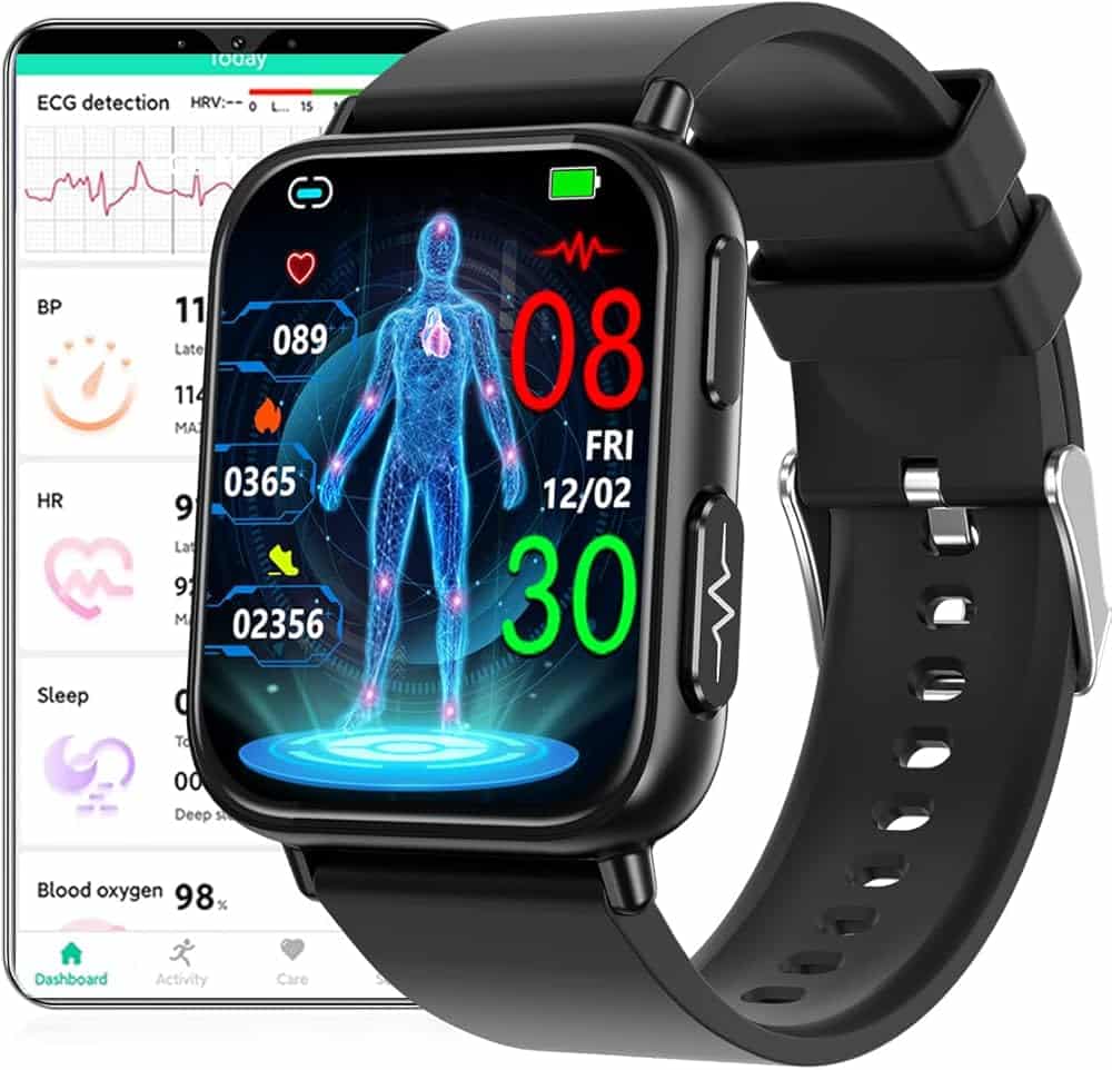 Smartwatch con display digitale e funzioni di monitoraggio salute.
