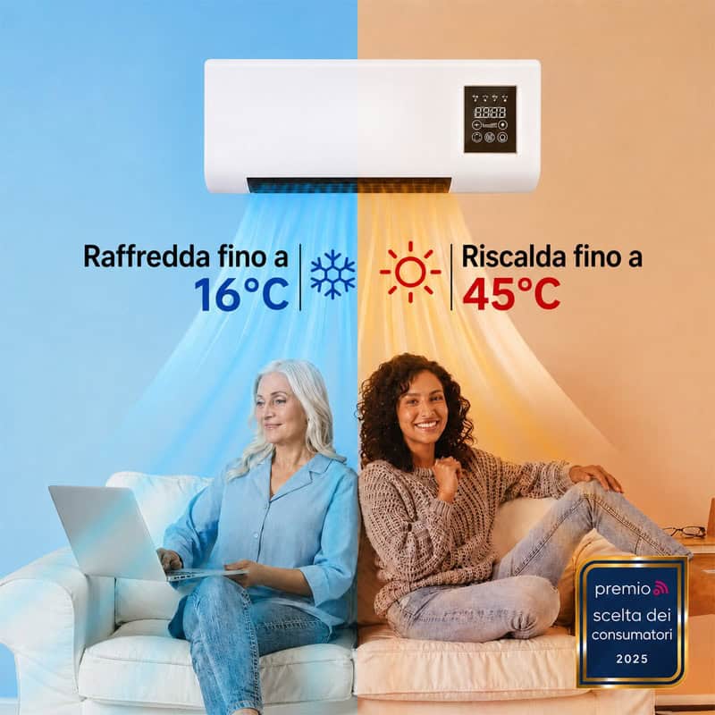 Climatizzatore Eko-Splitter 1x99 con raffreddamento e riscaldamento.